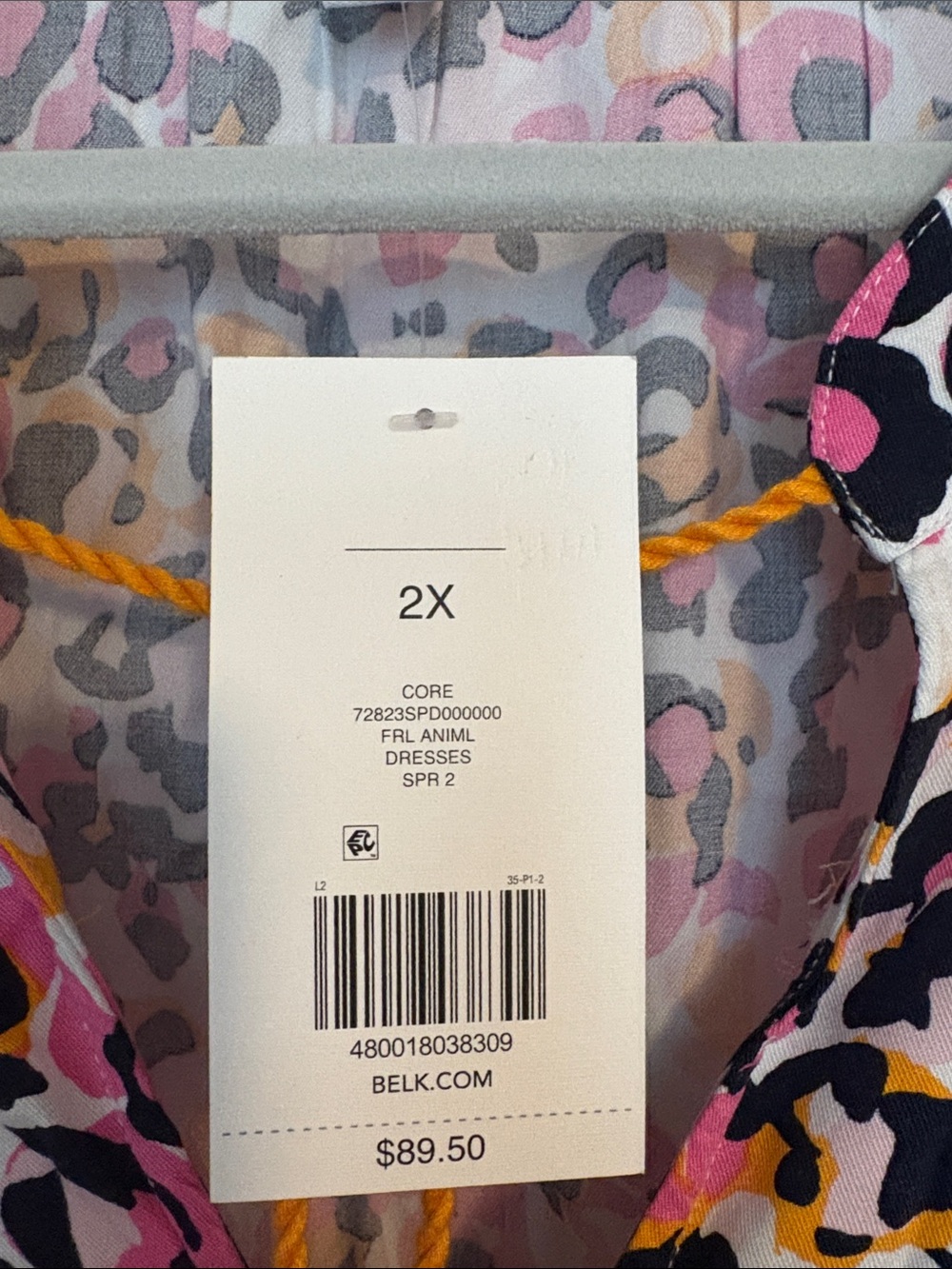 crown & ivy Pink Navy Orange Animal-Print Midi Dress with Tassel - Picture 2 of 6
